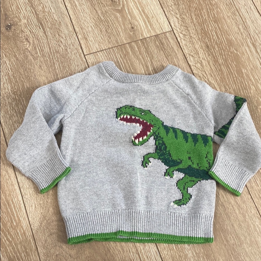 Gray Dinosaur Sweater for Kids